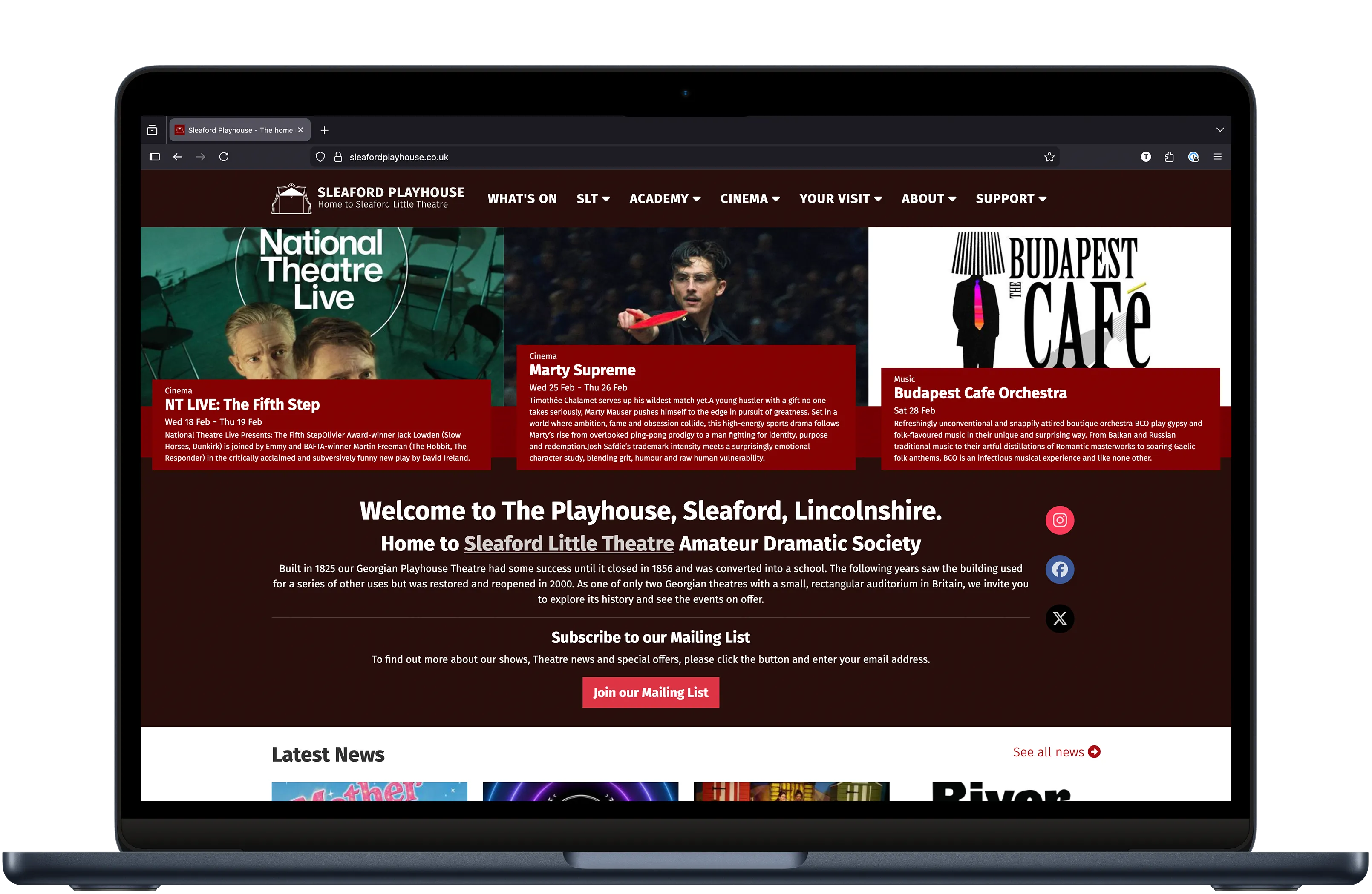 Sleaford Playhouse Theatre website